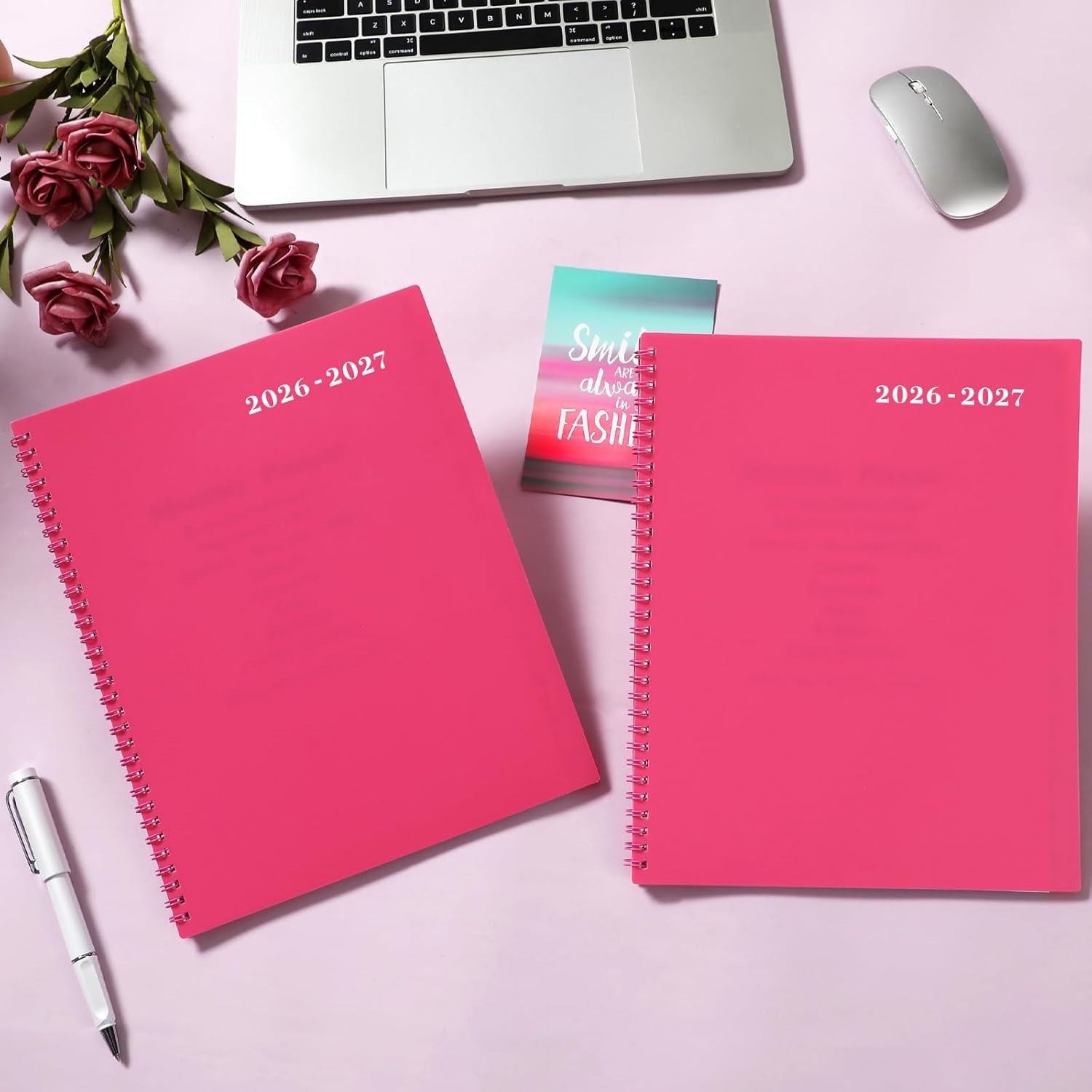 Luxurious 18- 2026-2027 Planner, 9″ x 11″, Twin-Wire Binding & Pockets