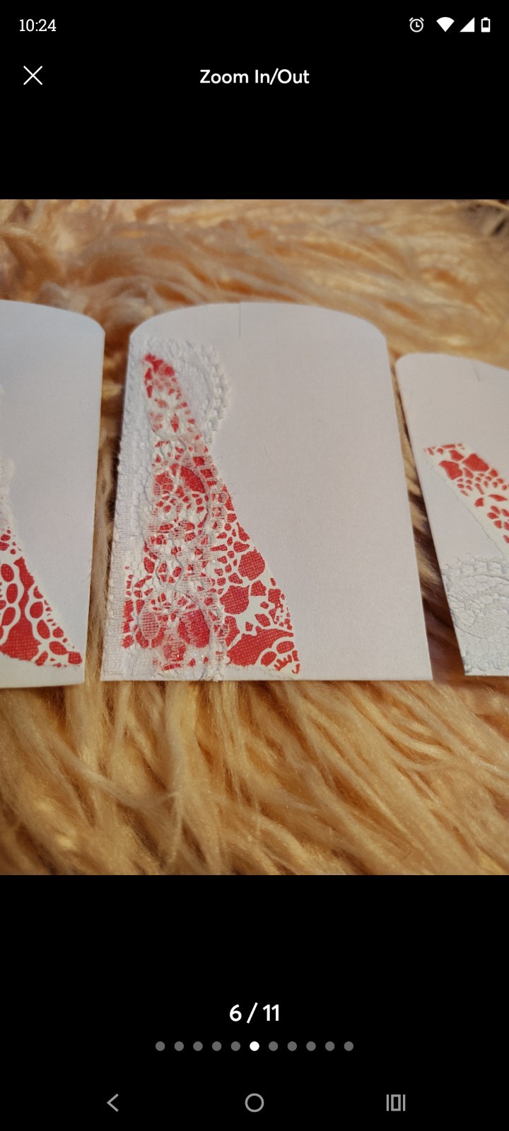 Junk Journal lace pockets Set of 3 Handmade White Pink lace Pretty Pink Shabby