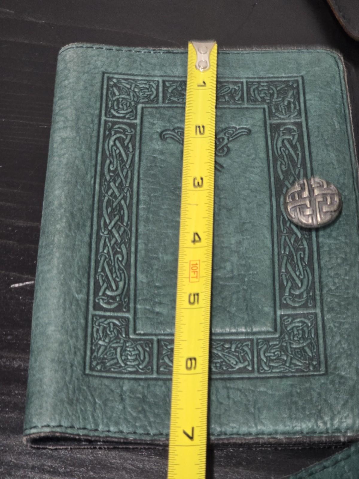 Oberon Leather Journal 5″ X 7″ Cover Celtic Motif Green #2