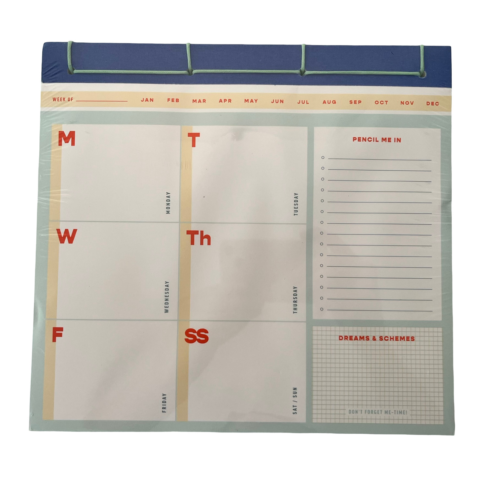 Anthropologie Weekly Planner Desk Pad 150 Sheets Blue