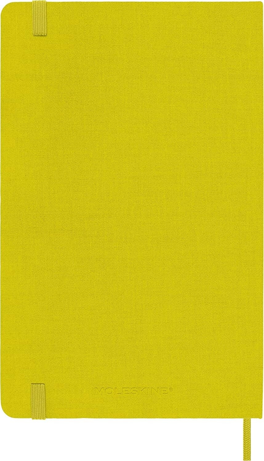 Moleskine YELLOW lined hardcover classic fabric notebook, Large 5 x 8.25 inches