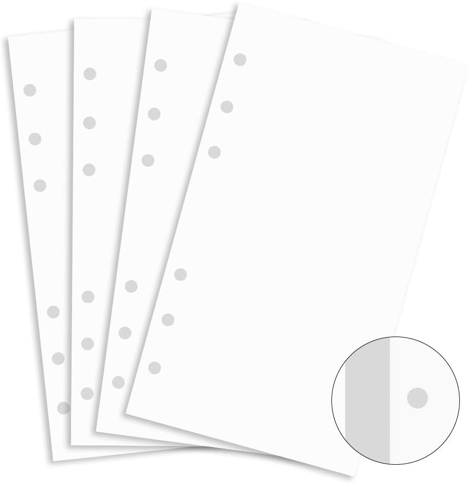 (2 Packs) A6 Binder Paper for Filofax Personal Planner, A6 Refill Paper, White 1