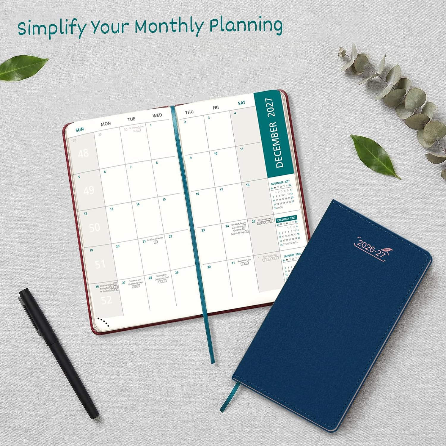 Pocket Monthly Planner 2026 2027 Extra Thin & Light (Slim 3.5″ X 6.5″), 18-Month