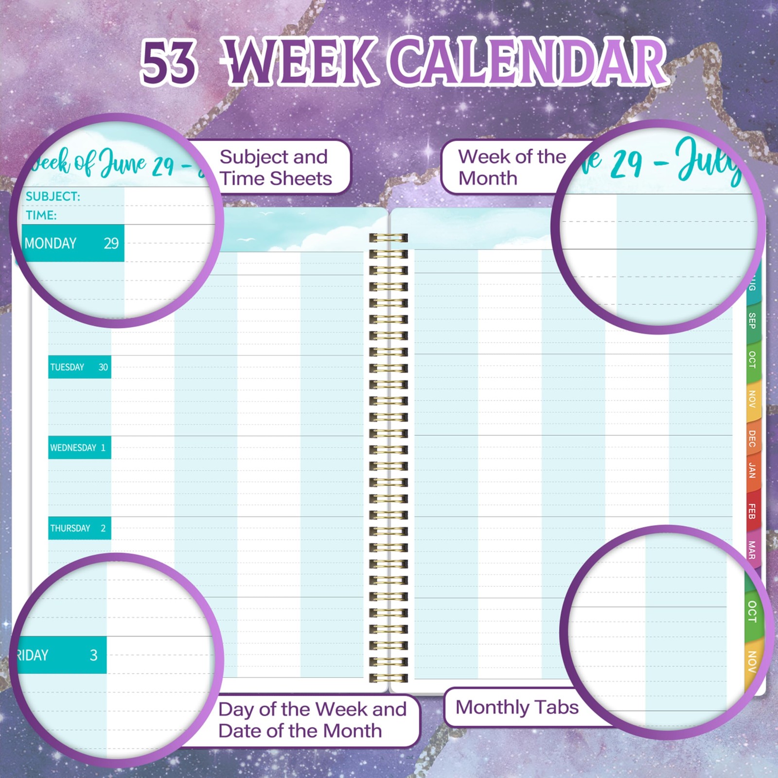 Teacher Planner 2026-2027, Lesson Plan Book 8.5″ x 11″ inches, purple