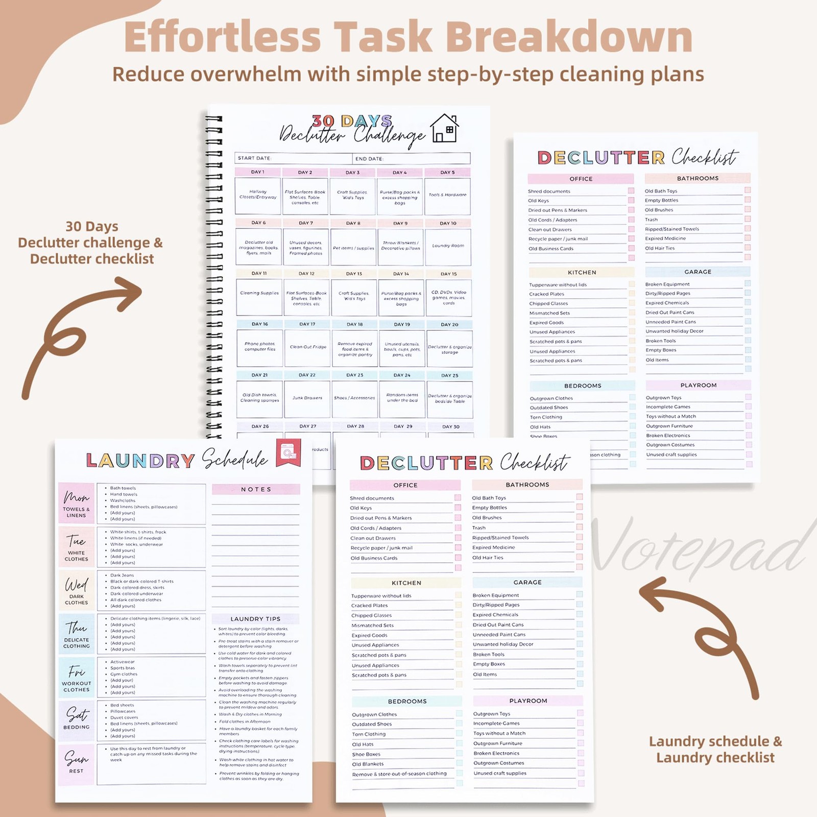 Adhd Cleaning Planner For Adults – Undated Daily, Weekly & Monthly Cleaning