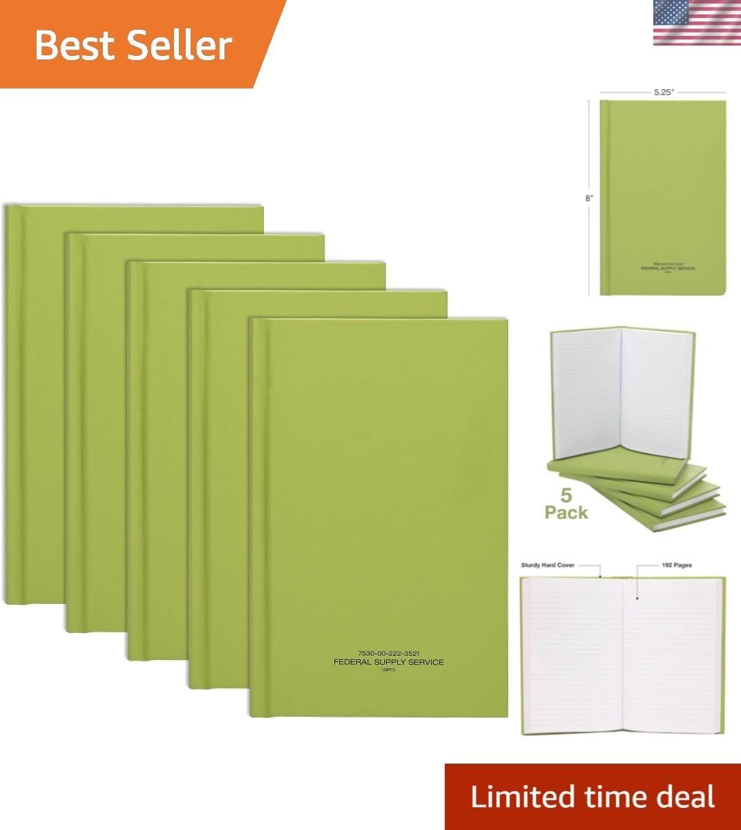 Tactical Military Notebook 5 Pack 5.25″ x 8″