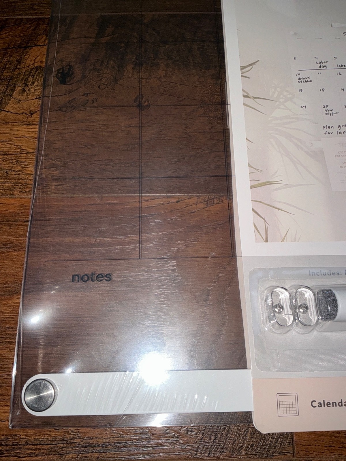 U Brands 16″ x 16″ Acrylic Monthly Calendar Dry Erase Magnetic Bar Board Planner