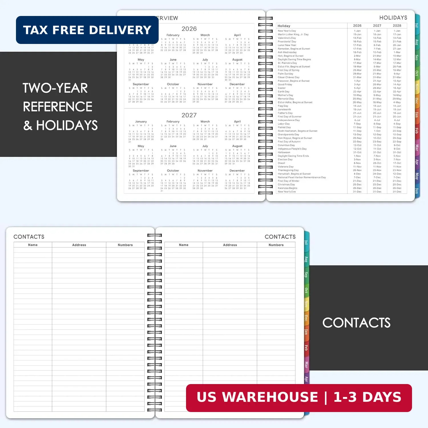 Planner 2026-2027 – 8” x 10”, JUL 2026 to JUN 2027, 2026-2027 Calendar, Weekly