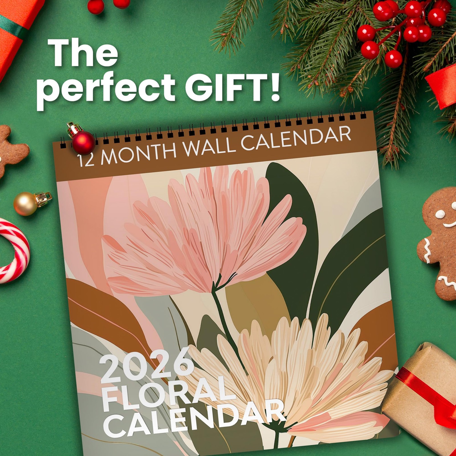 2026 Floral Art Calendar | Modern Deco Flower Wall 2026