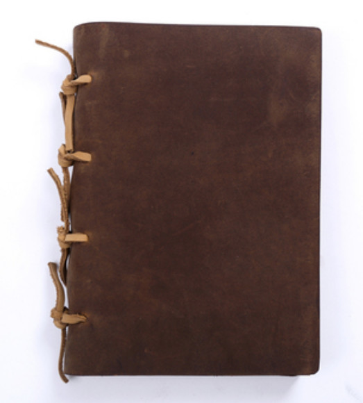 A5 loose leaf Writing note Notebook sketchbook Diary Notepad leather coffee Q349