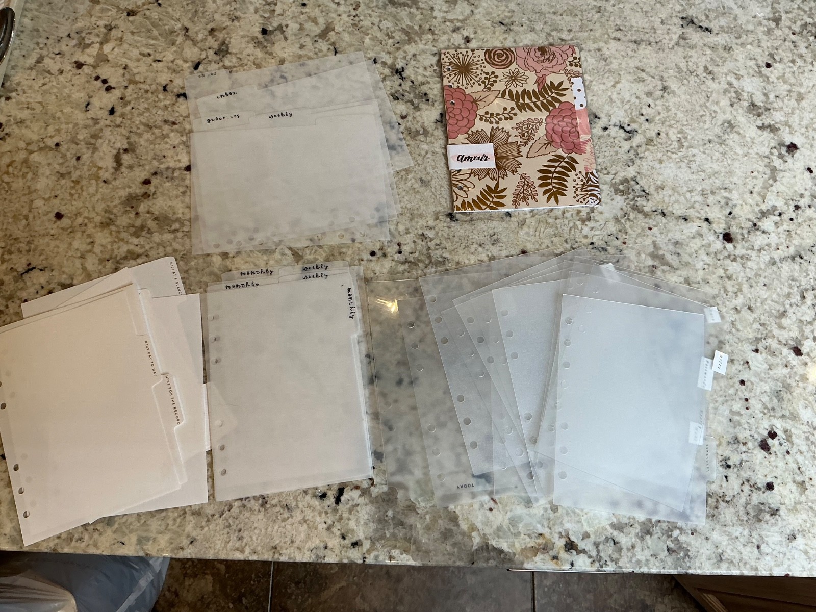 HUGE LOT of Personal Wide Inserts, 37 Dividers, Organization Planner Items
