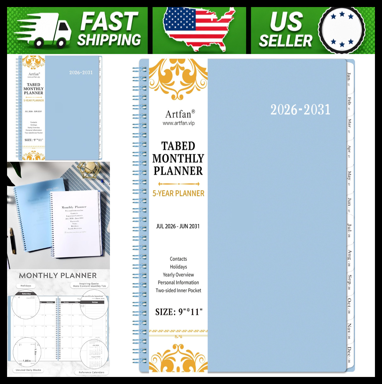 2026-2031 Monthly Planner/Calendar – 5 Year Planner