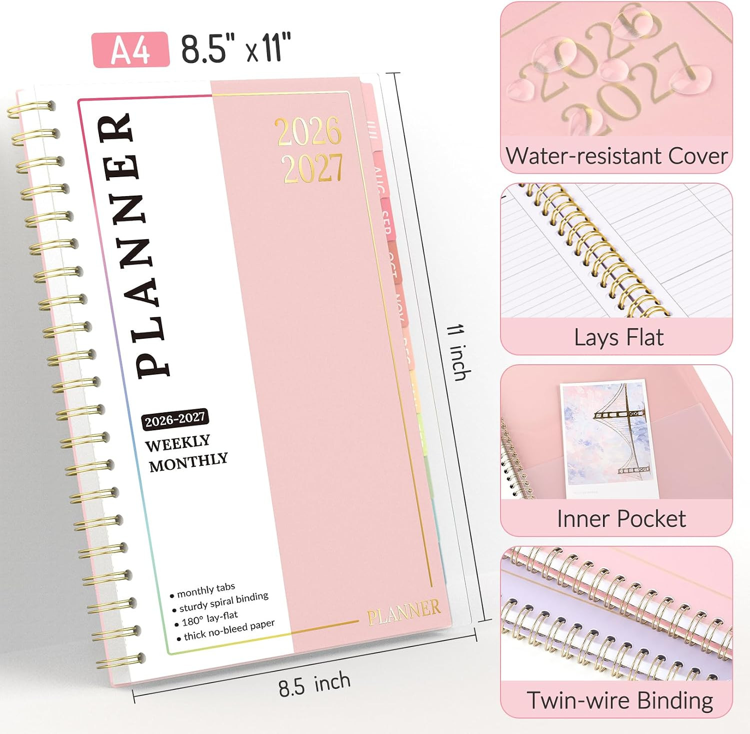 Teacher Planner 2026-2027, Academic Planner 2026-2027, Jul 2026 – Jun 2027, 8.5