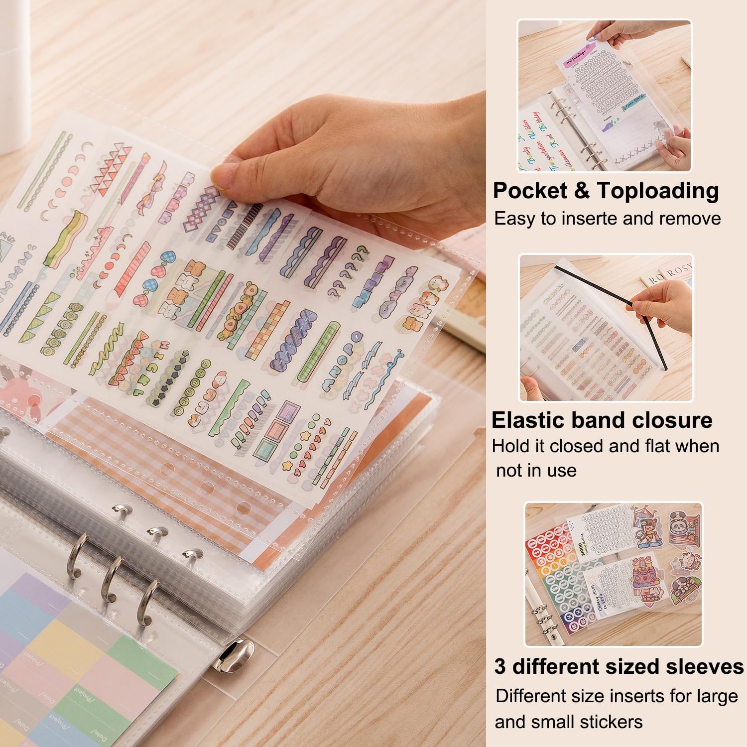 2pcs A5 Sticker Collecting Album,Sticker Organization Storage 2PCS-A5, white