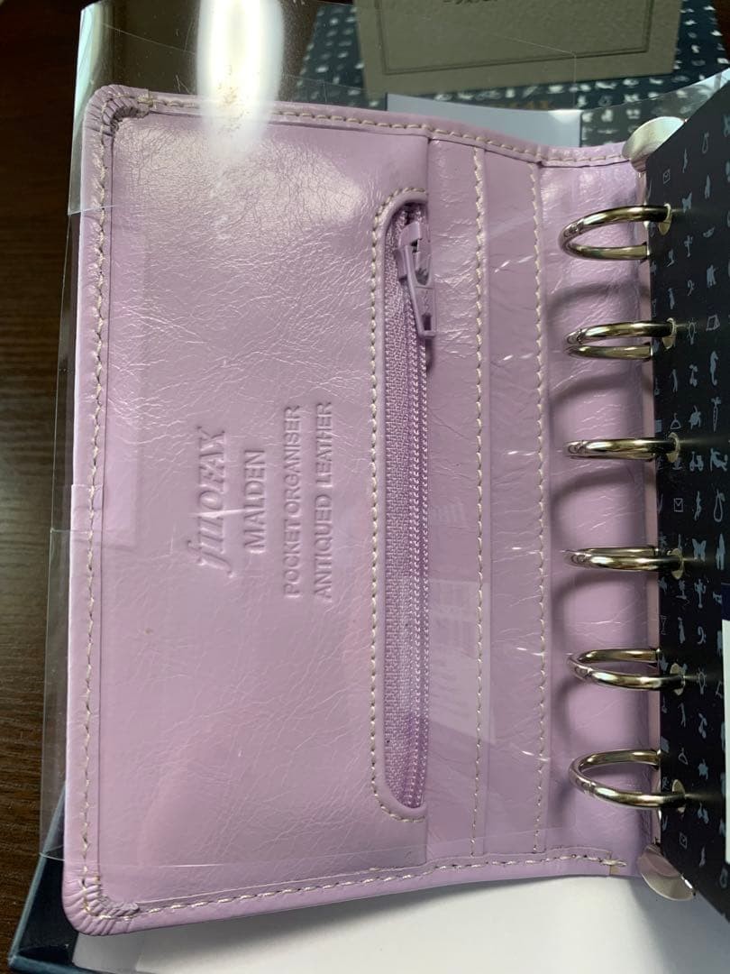 Filofax Malden Mini 6 Hole Pocket Orchid Leather Cover Unused W/ Box From Japan