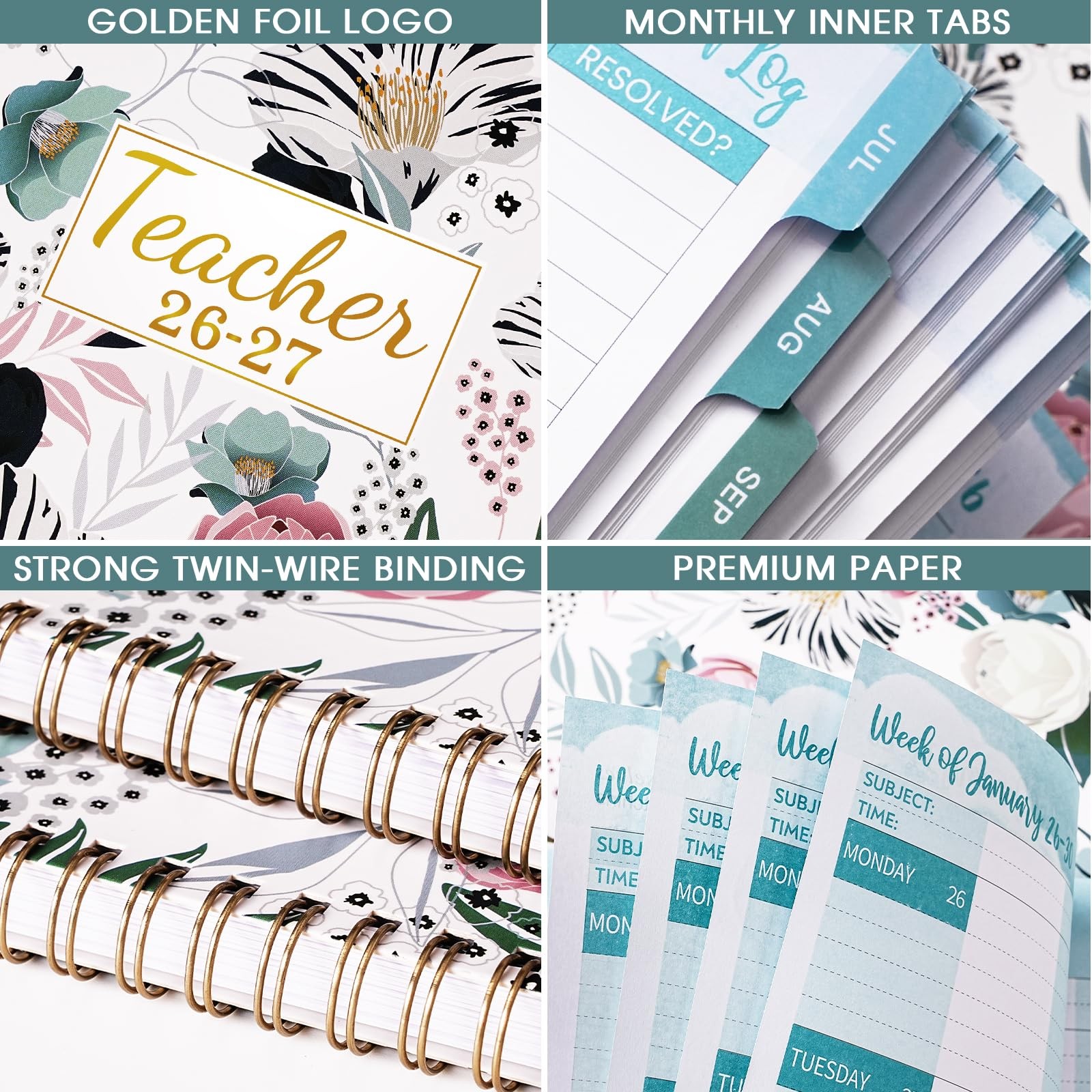Teacher Planner 2026-2027 – 2026-2027 Weekly & Monthly Lesson Plan Book with Col