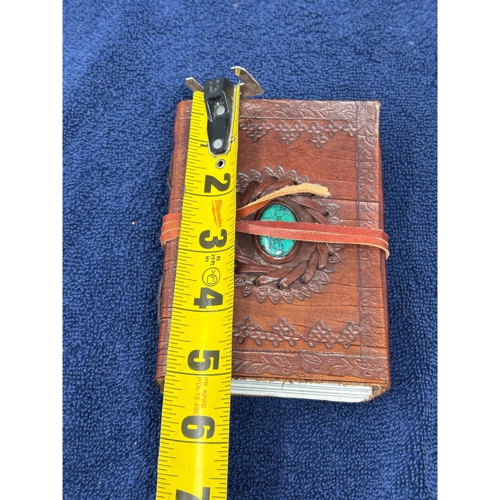 Handmade Leather Journal Notebook Diary Embossed Celtic Design Stone