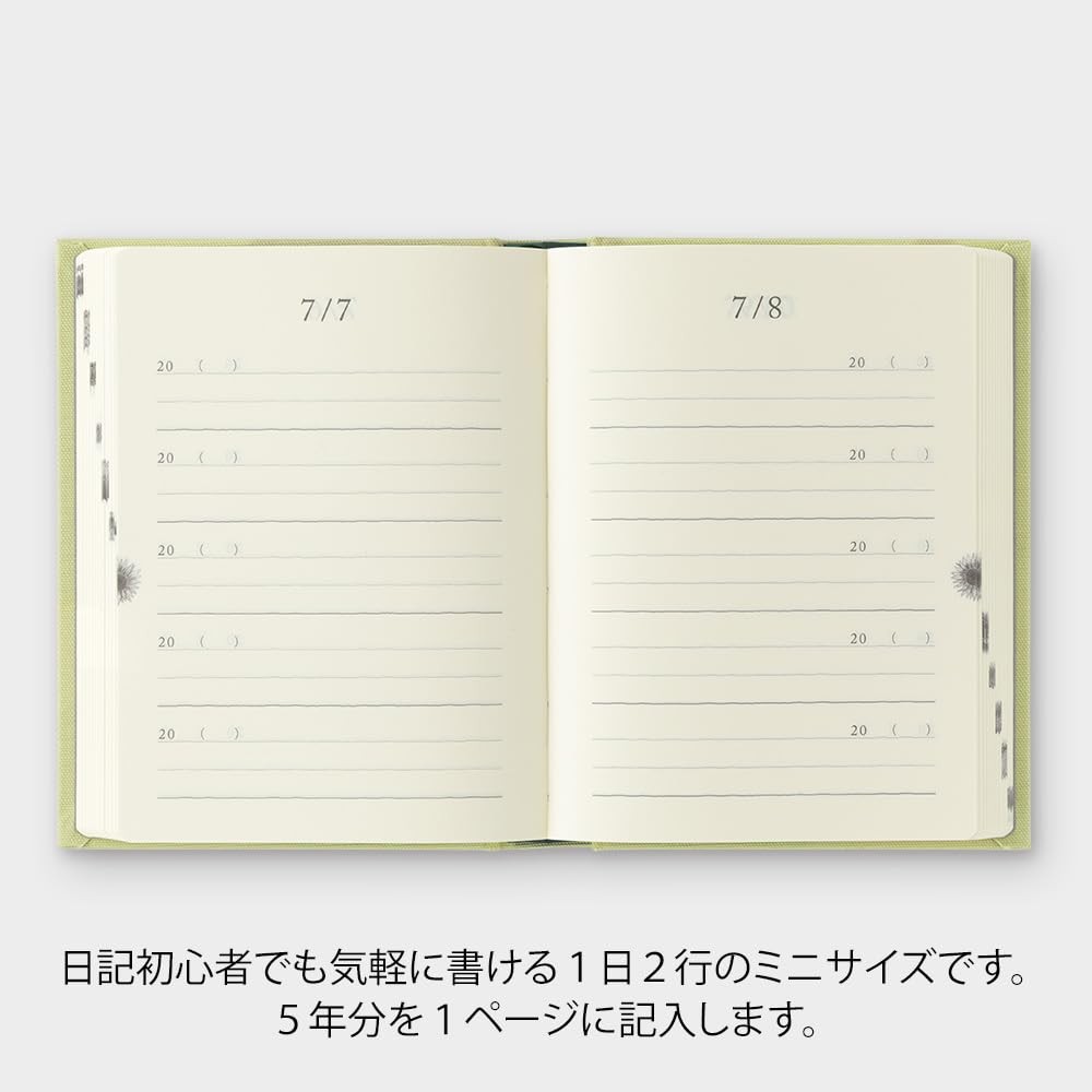 DESIGNPHIL Midori Diary, 5-Year Use, Mini, Light Green, 12715006