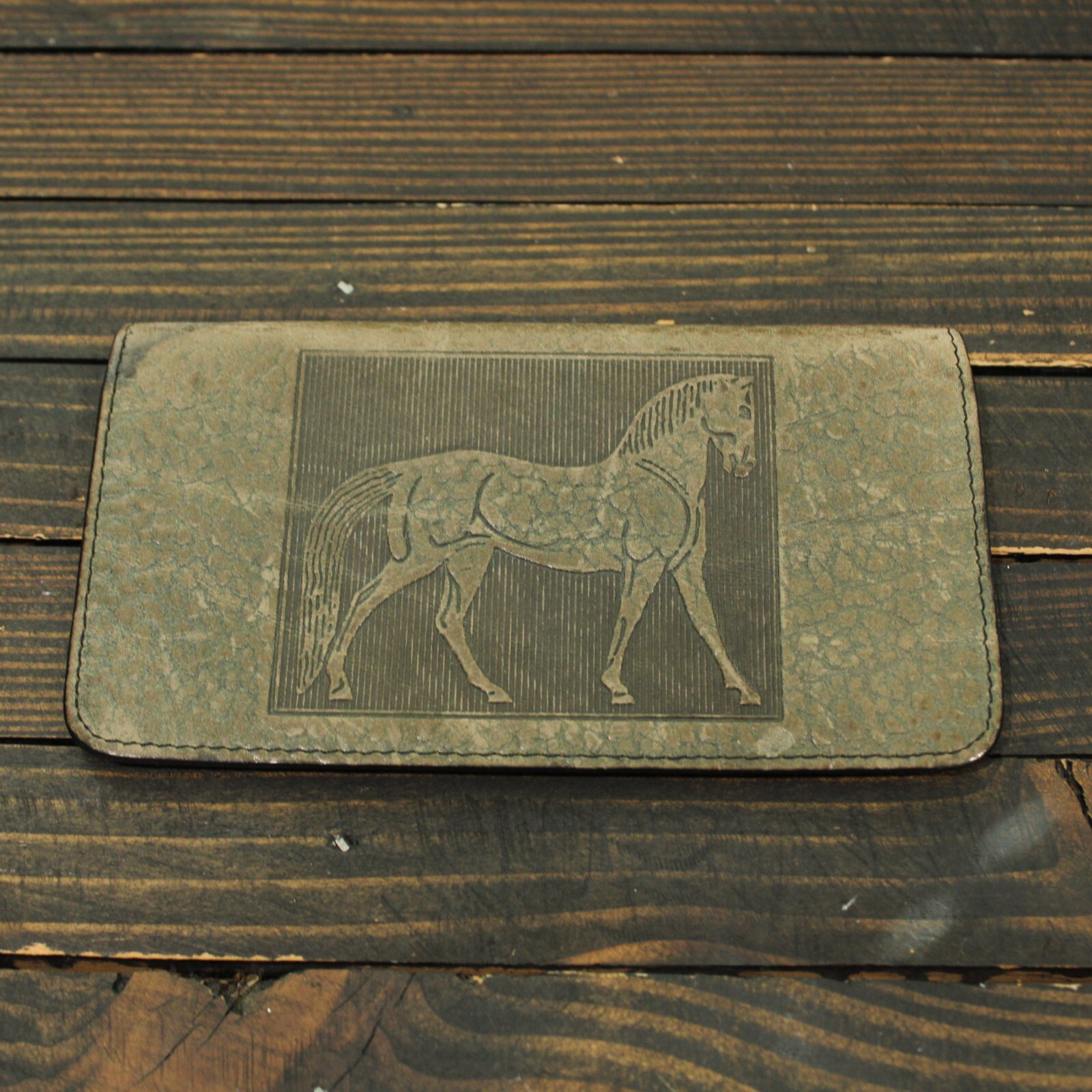 Oberon Design Check Book Cover – Olive Green – HORSE – Santa Rosa CA