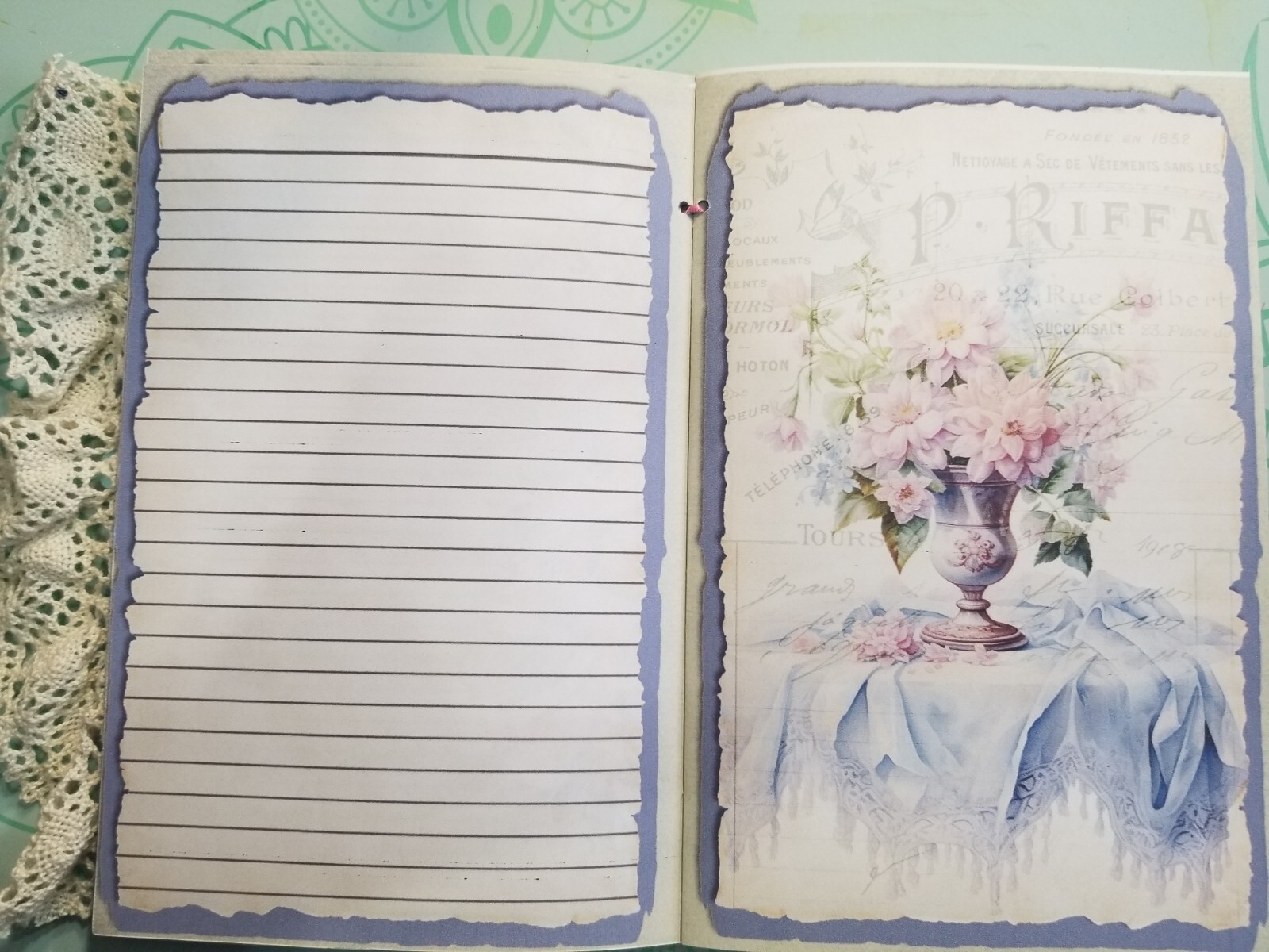 Junk Journal Booklet “SPRINGTIME” HANDMADE Cards, Pockets, Ephemera, Stickers