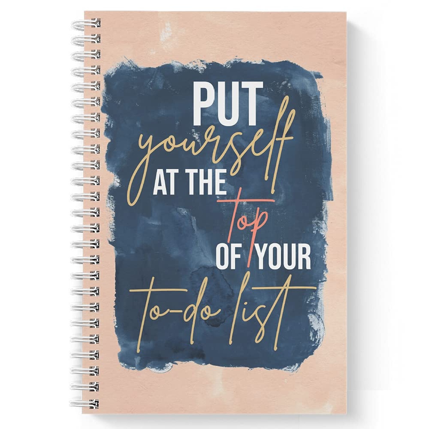 Softcover Top Of The List 5.5″ x 8.5″ Motivational Spiral Notebook/Journal, 1…