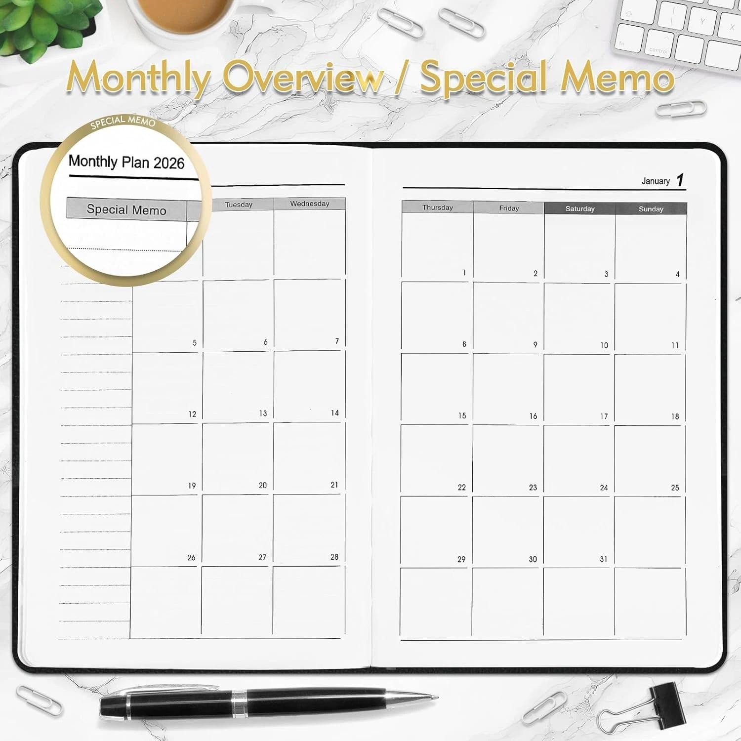 2026 Daily Hourly Planner – One Page a Day, 2026 Diary 5.7 X 8.3" Hardcover