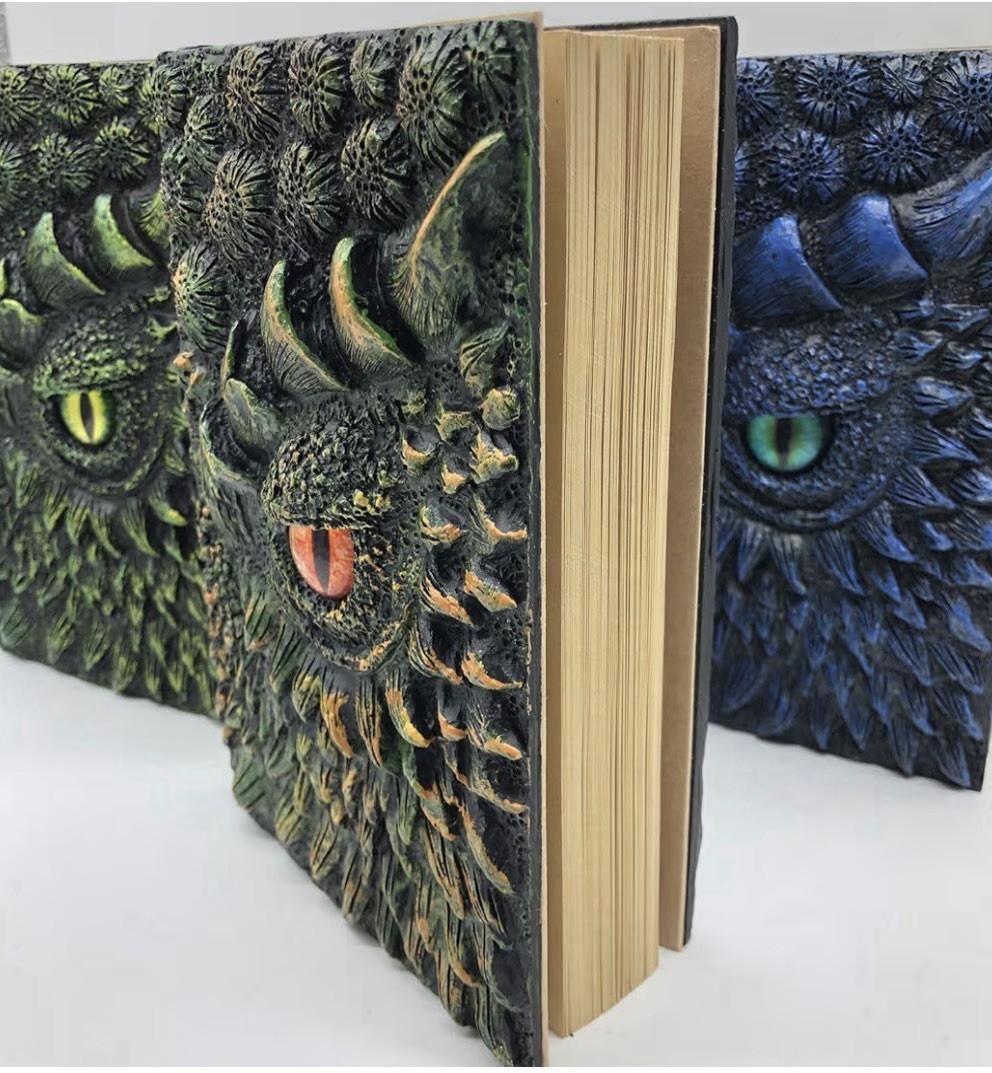 Dragon Eye Resin Cover Collector’s Edition Blank Journal, Fantasy Diary