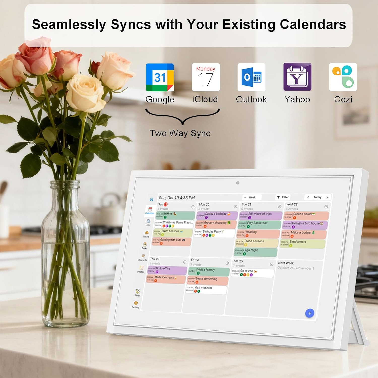 Digital Calendar 10.1 Inch Wall Planner Touch Screen WiFi Smart Electronic Plann
