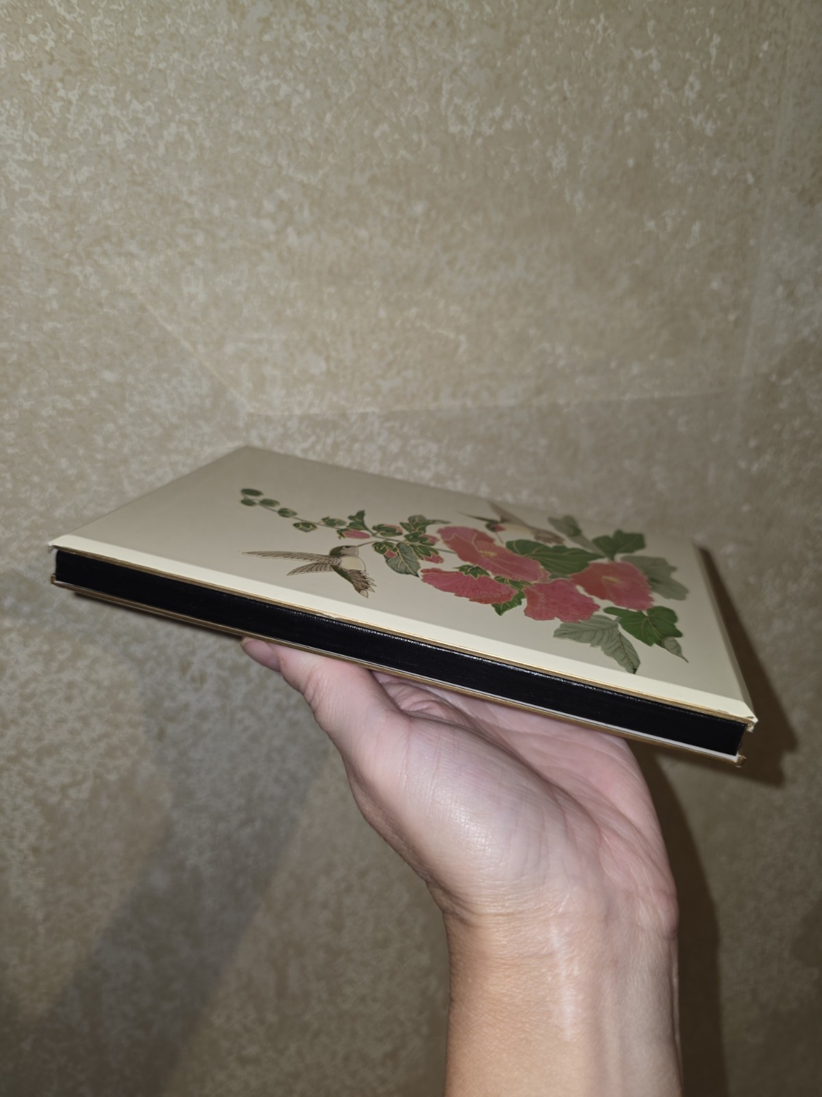 Vintage Otagiri Japan Lacquerware Address Book Hummingbird & Florals