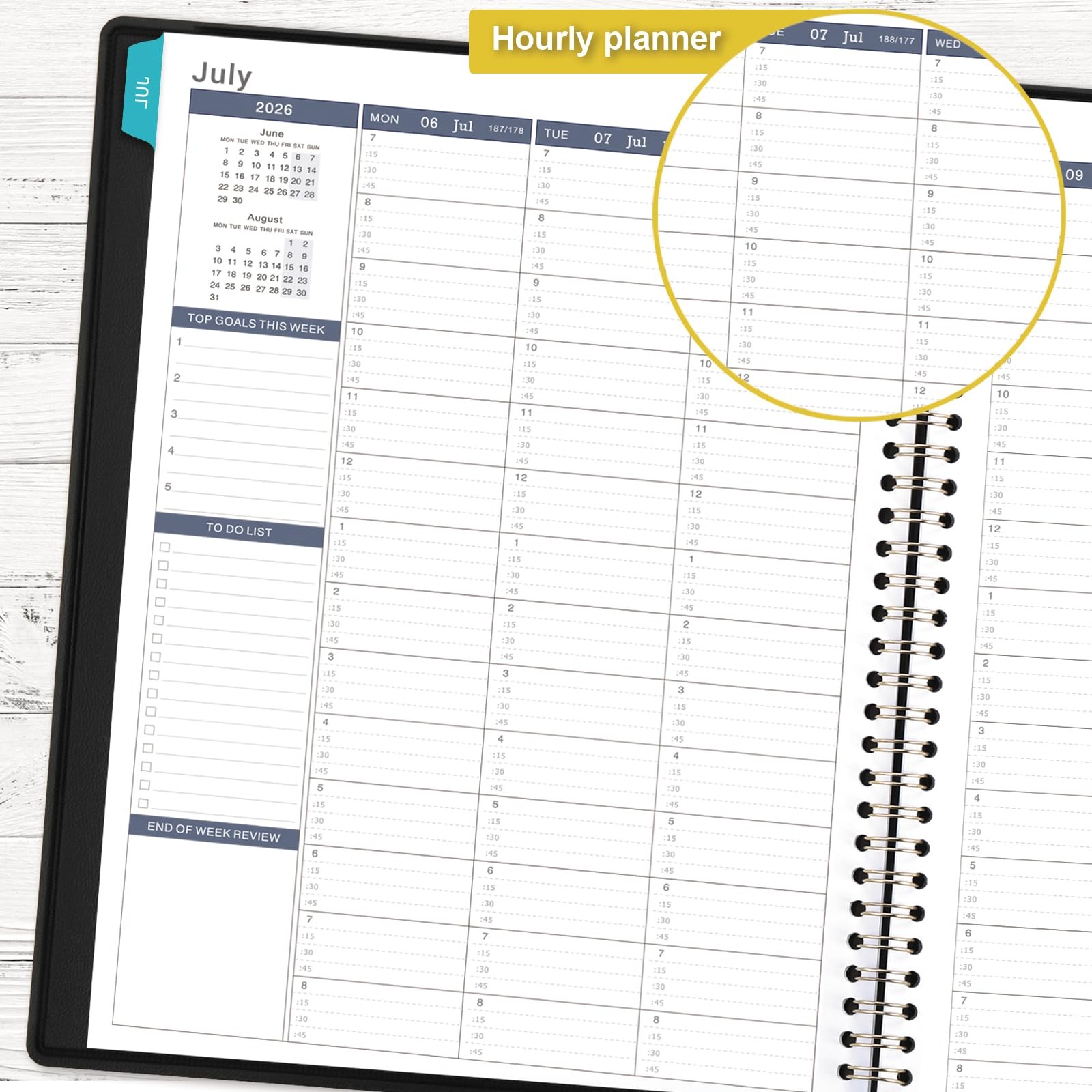 Appointment Book 2026-2027 – Planner Large, Black:9″ x 11″