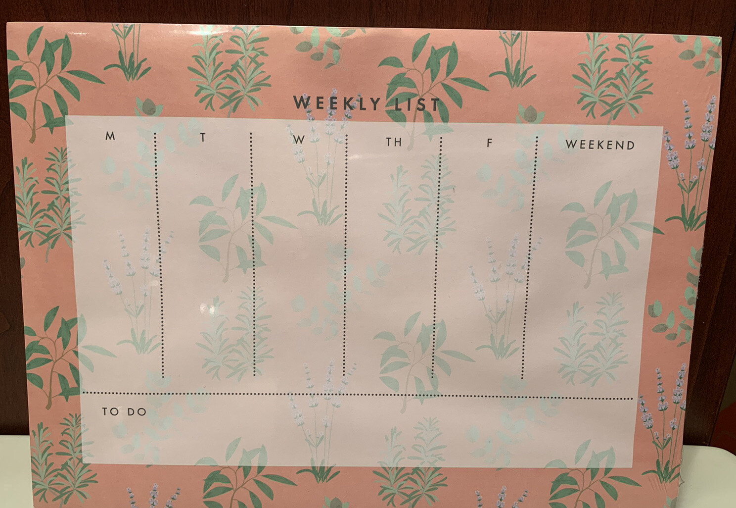 Paper Source Desk Pad 80 Tear-off Sheets Weekly List Planner Peach Floral