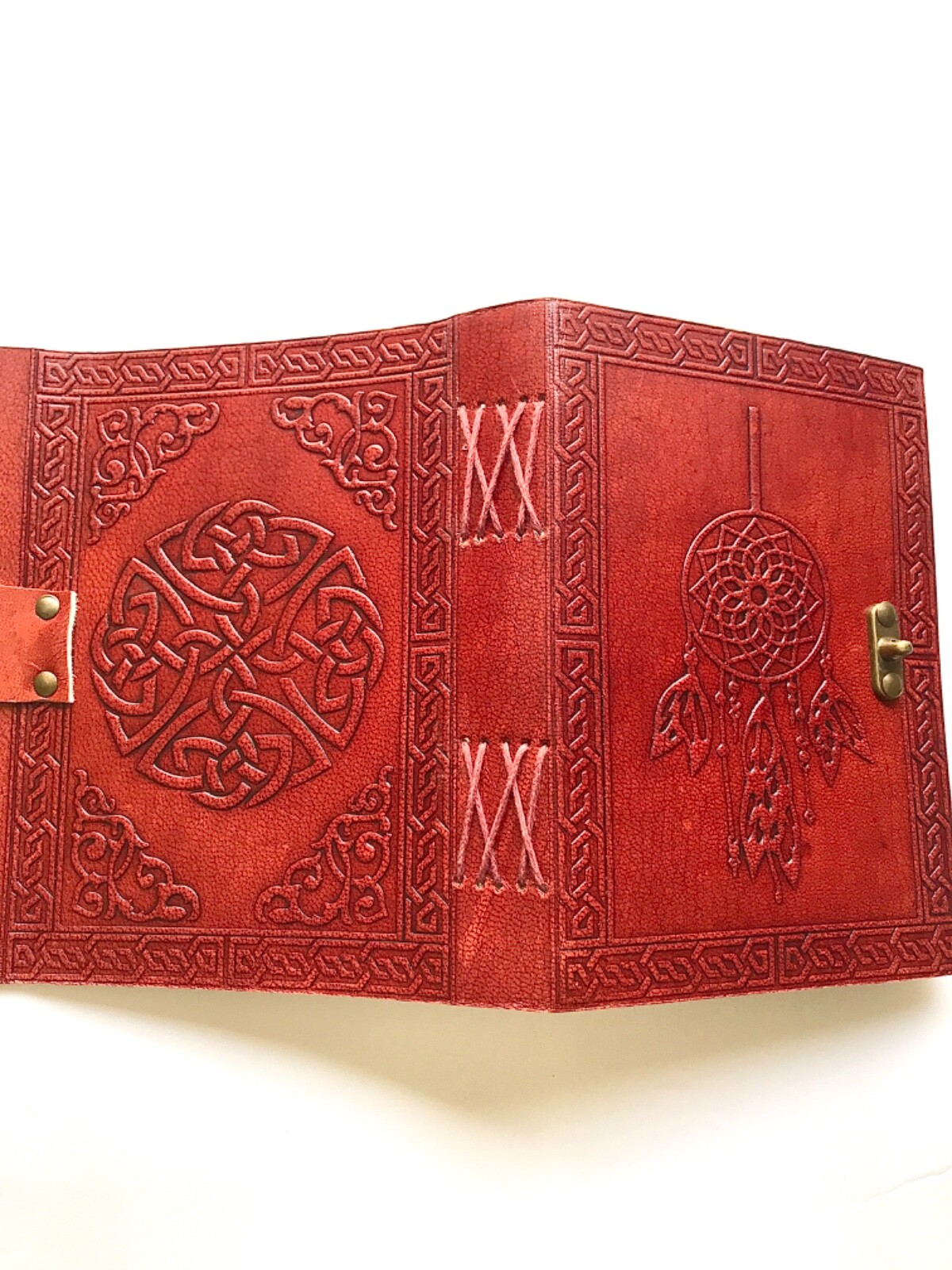 Genuine leather Journal Diary Dream catcher 100% cotton Tree Free recycled paper
