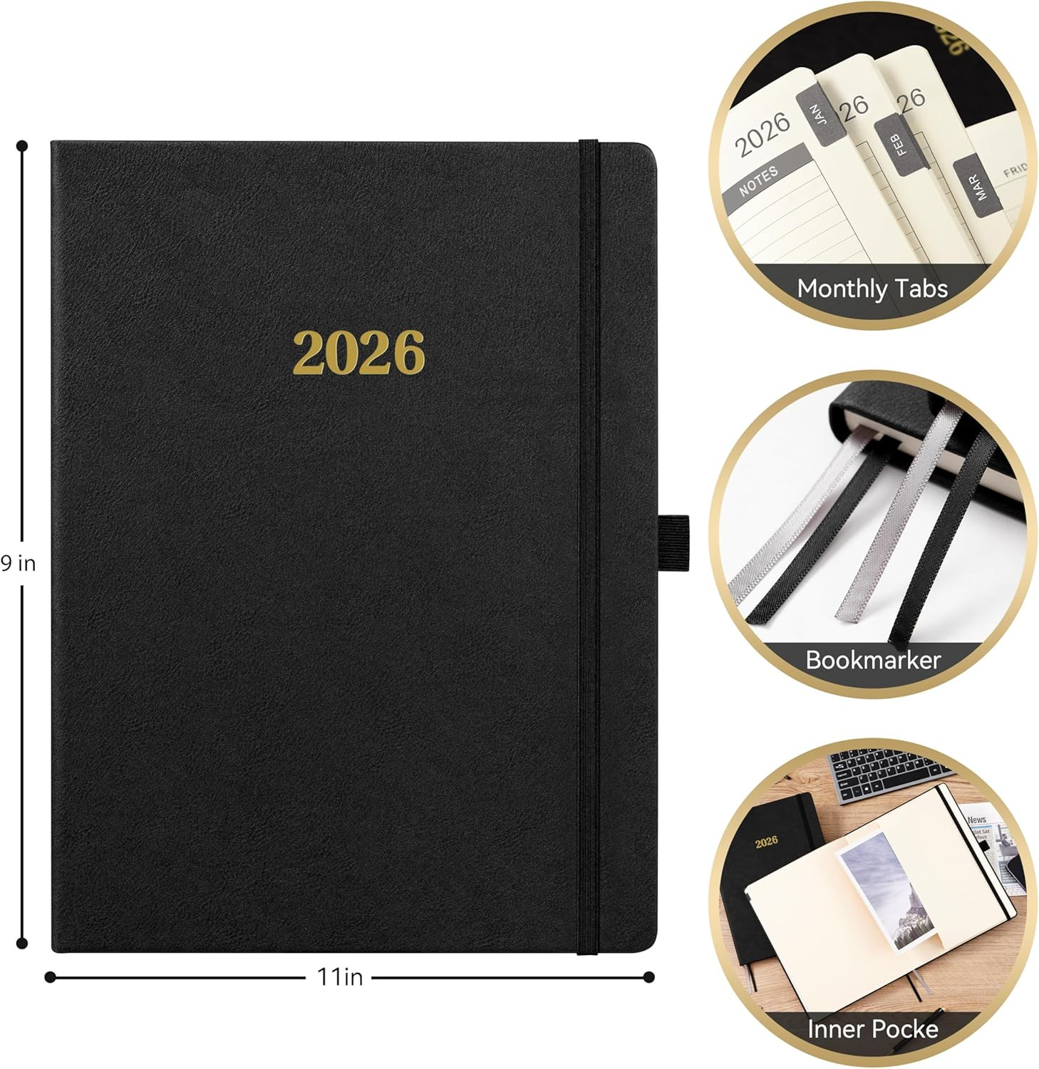 2026 Planner – Weekly and Monthly Planner 2026, Jan.2026 – Dec.2026, 9″ X 11″, 2