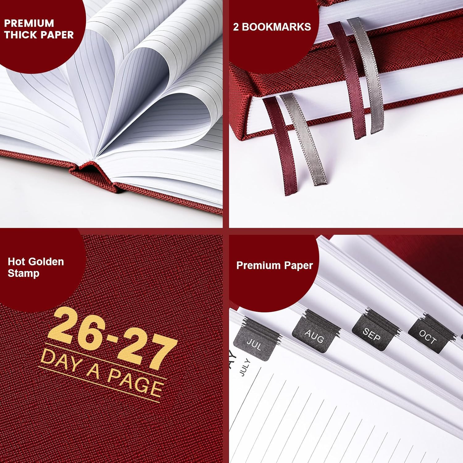 2026-2027 Diary – Diary Full Page Per Day, Daily Planner 2026-2027, Jul. 2026 –