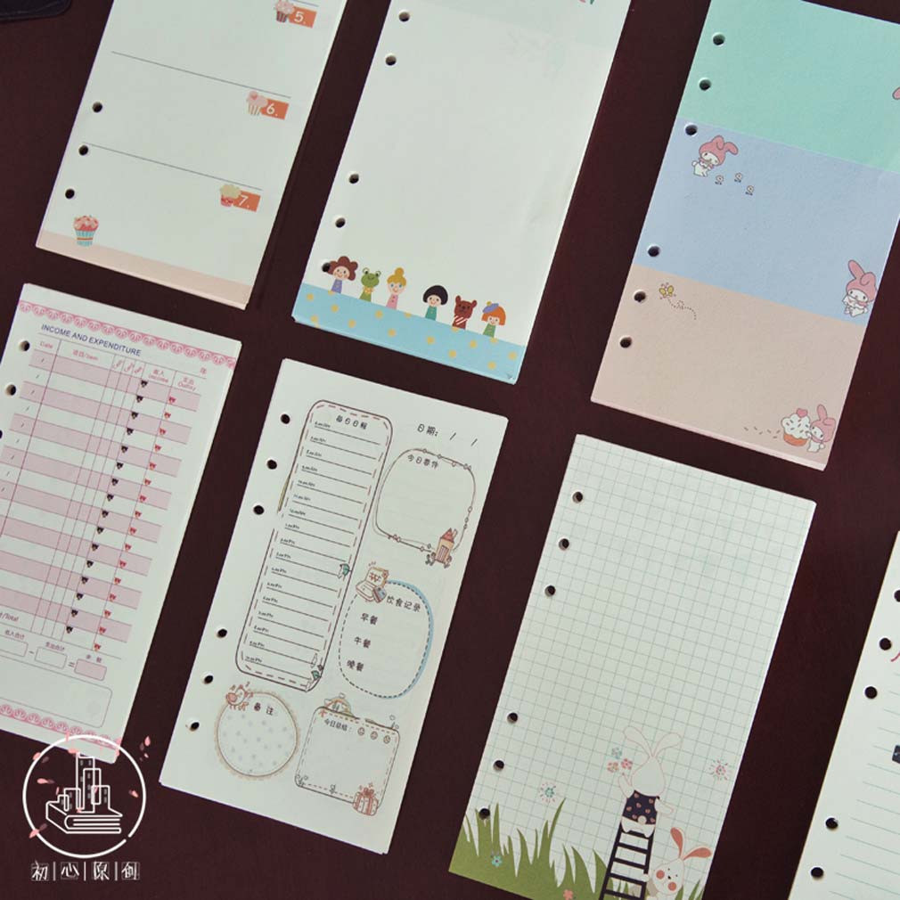 A5/A6 Cartoon Colourful Planner Diary Insert Refill Schedule Organiser Note Memo