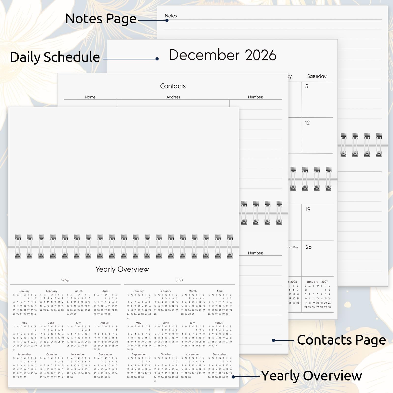 Pocket Calendar 2026-2027, Small Pocket Planner 2026 for Purse – 3.5’’×6.5’’ …