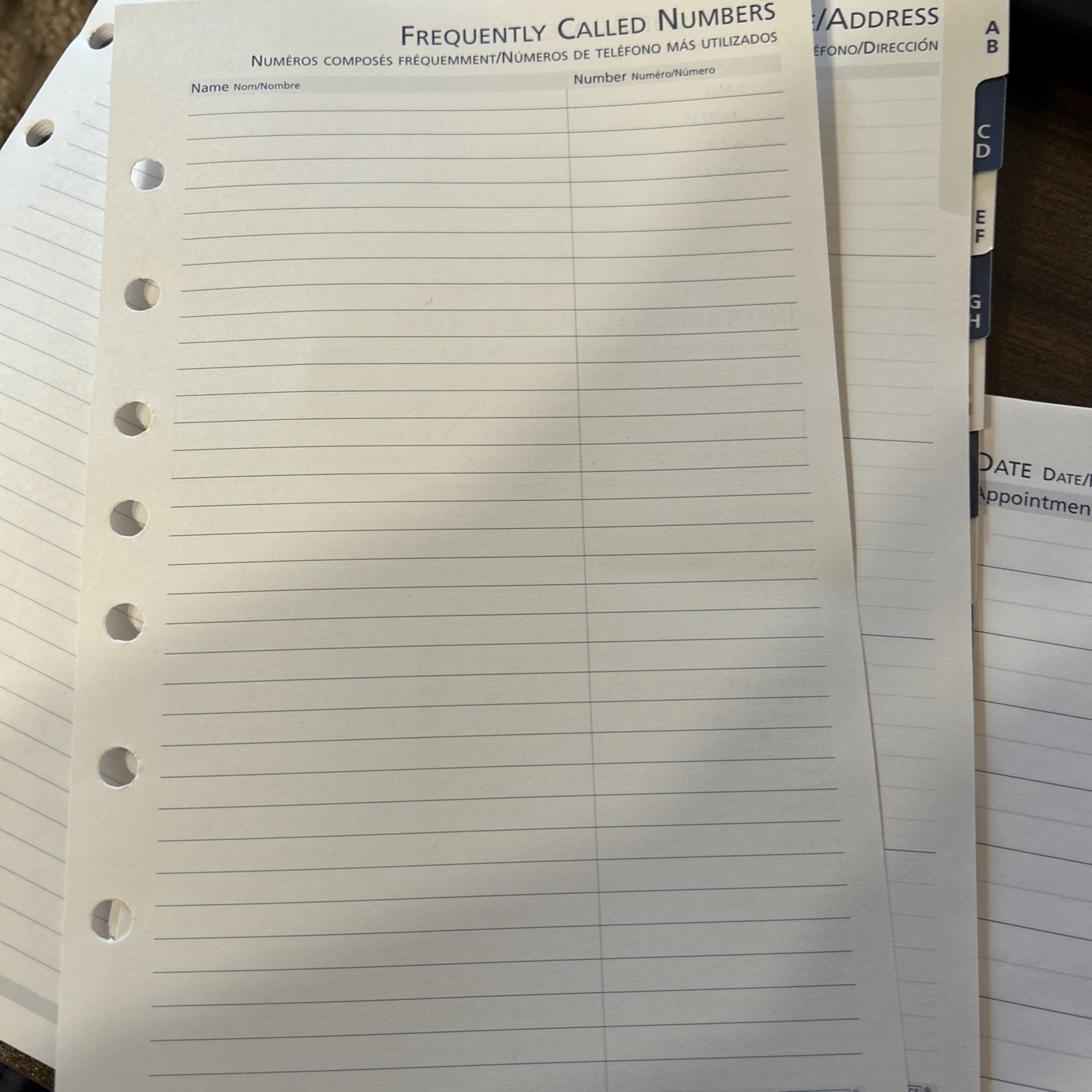 At-A-Glance (Notes, Dates, To-Do) #s in description 5-1/2 x 8-1/2″, 7-hole punch