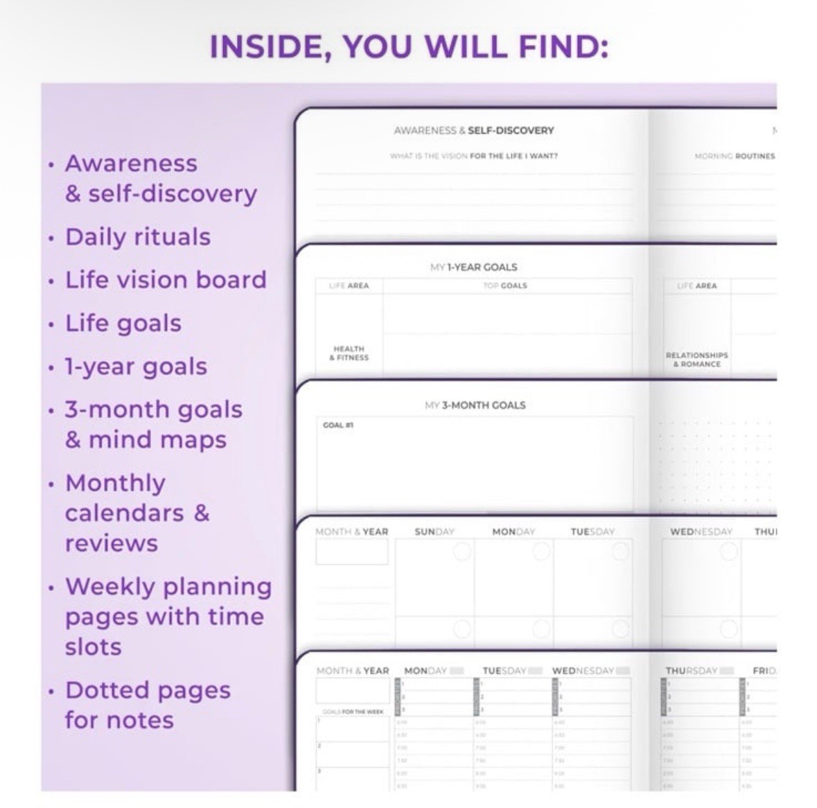 Clever Fox | Dated Hourly Weekly Planner 2026 | A5 5.8”x8.3” | Purple | SEALED
