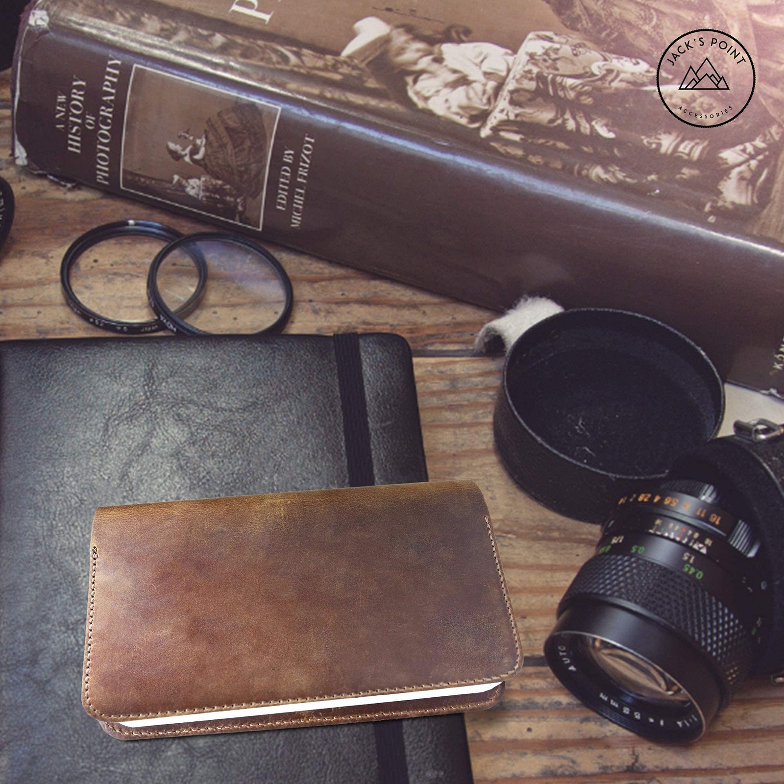 Jack’s Point Leather Field Notes Cover for Memo – Pocket Sized brown