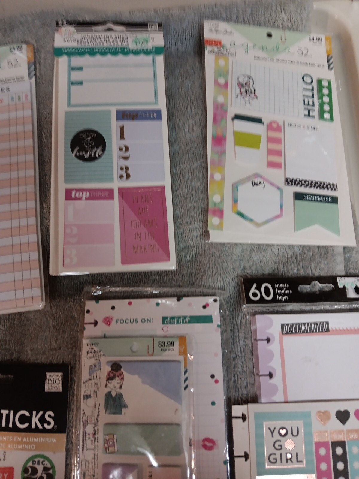 Happy Planner, Agenda 52, Big Idea Sticker Books And Tape 15 Pcs