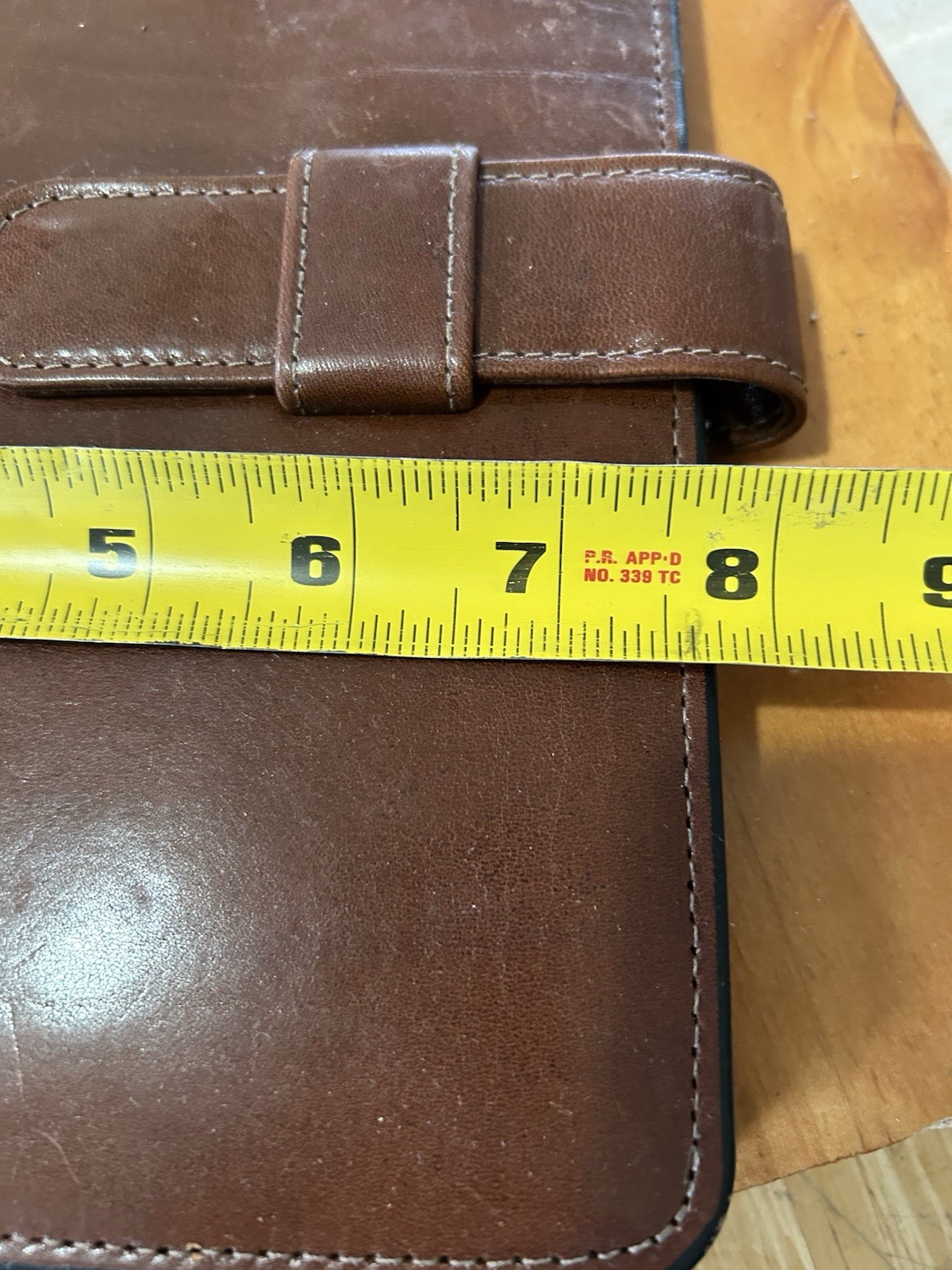 Day-Timer® Leather Planner Padfolio Open Style Dark Tan Organizer Caramel Brown