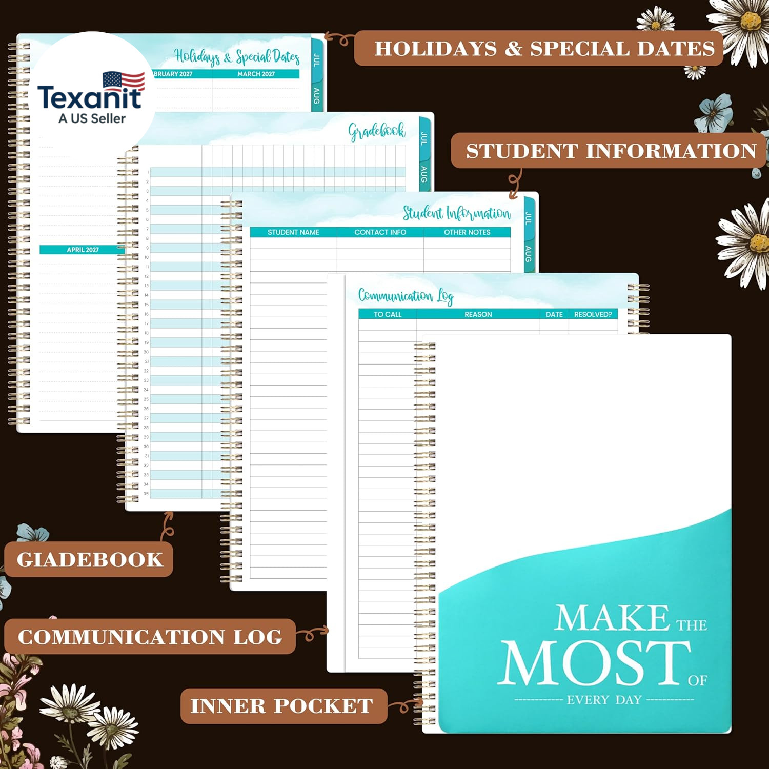2026-2027 Teacher Planner, Lesson Planner 2026-2027, 8.5″ X 11″, July 2026 – Jun
