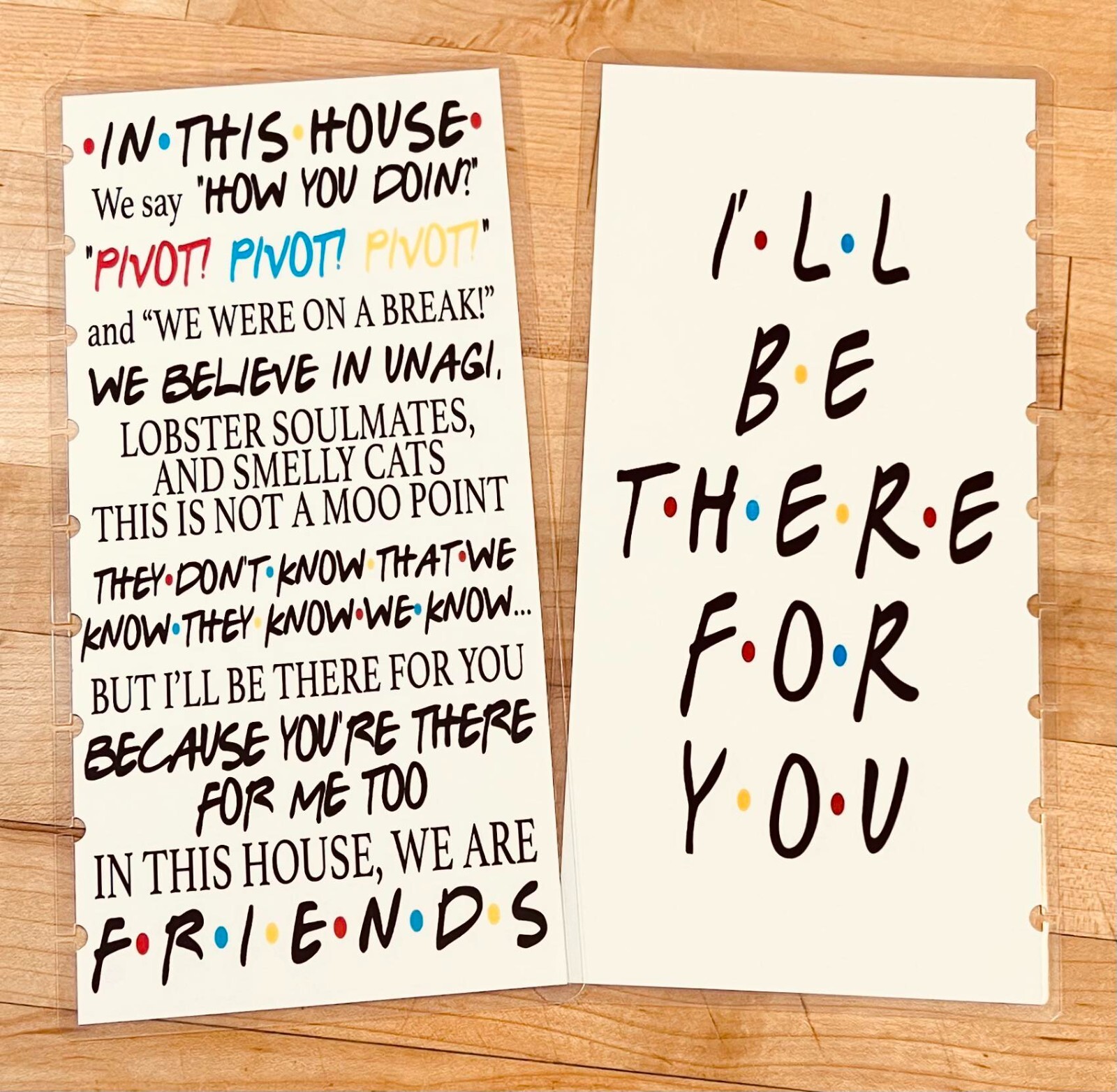 Friends In This House Cover Set for use with Half Sheet Notebook Happy Planner