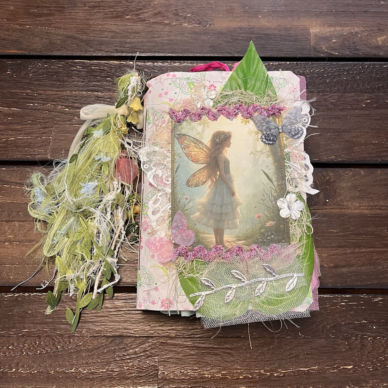 Fairy Junk Journal Silver Pink Boho Woodland Grungy Softcover 3 Signatures