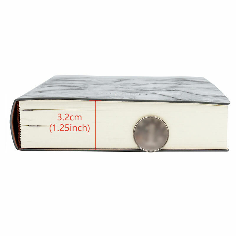 Very Thick Marble Notebook Ruled Paper Leather Cover A5, 720 Lined Pages Journal
