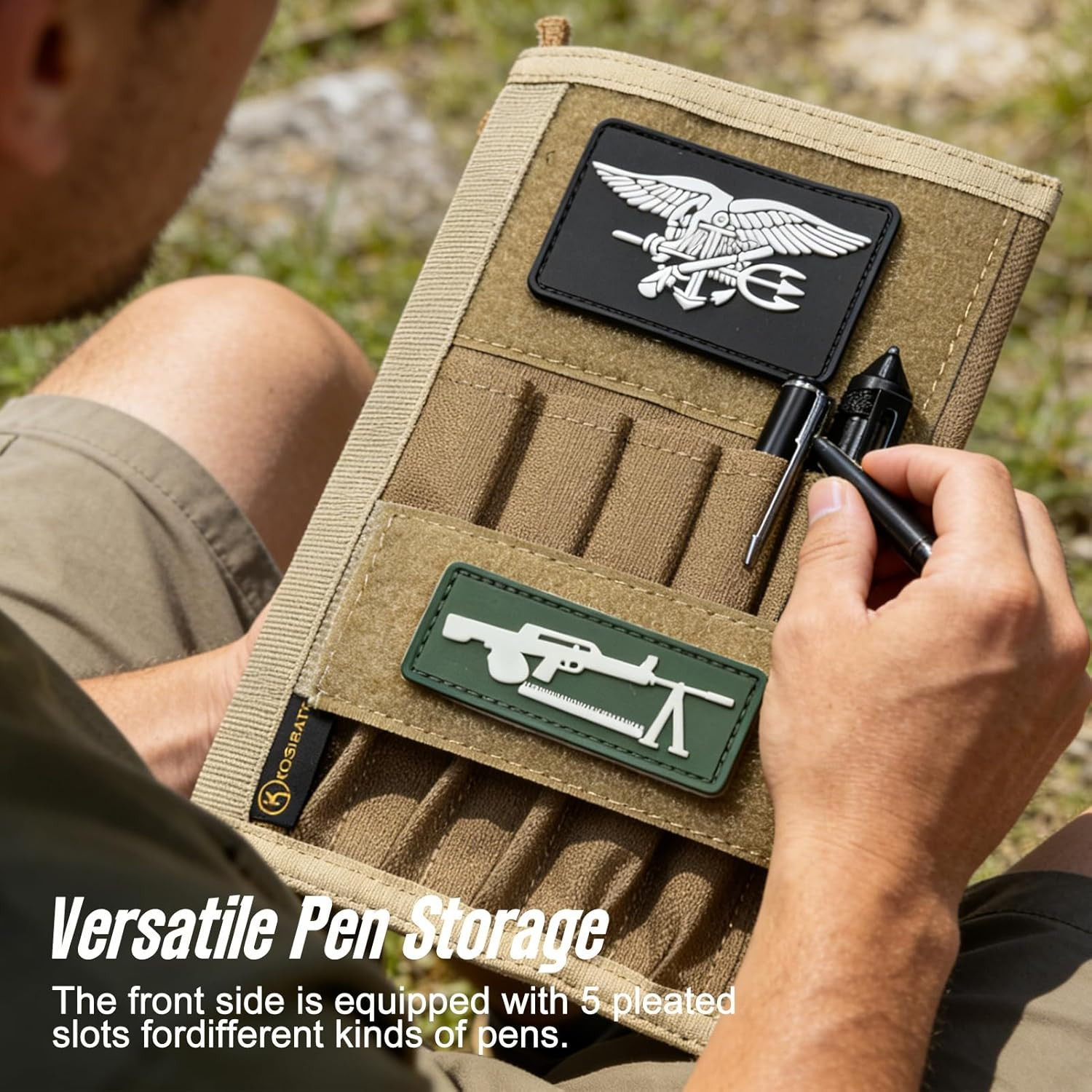 Tactical Notebook Cover for 5″ X 8″ Field Notebook, Military Army Greenbook Cove