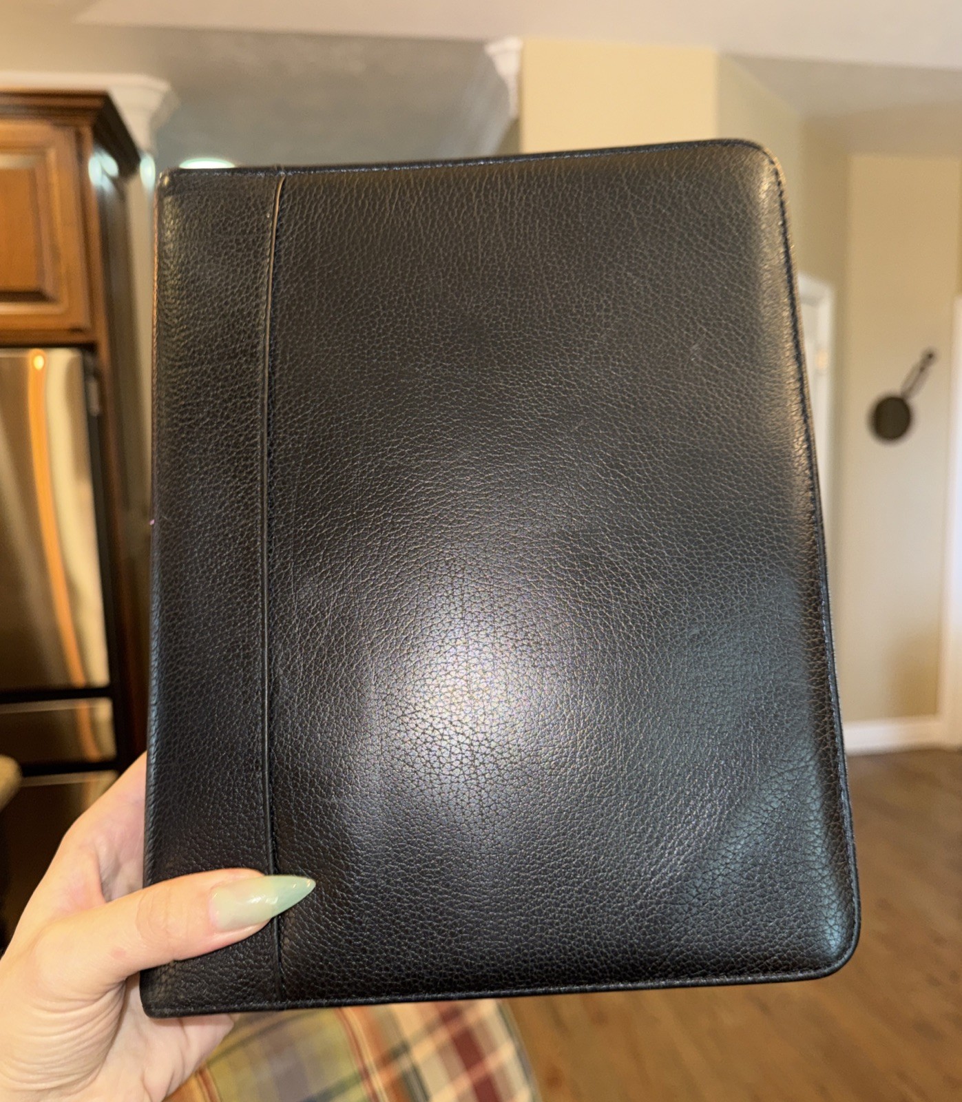 Vtg Franklin Quest Black Leather Zip Organizer Planner 7 Ring Binder