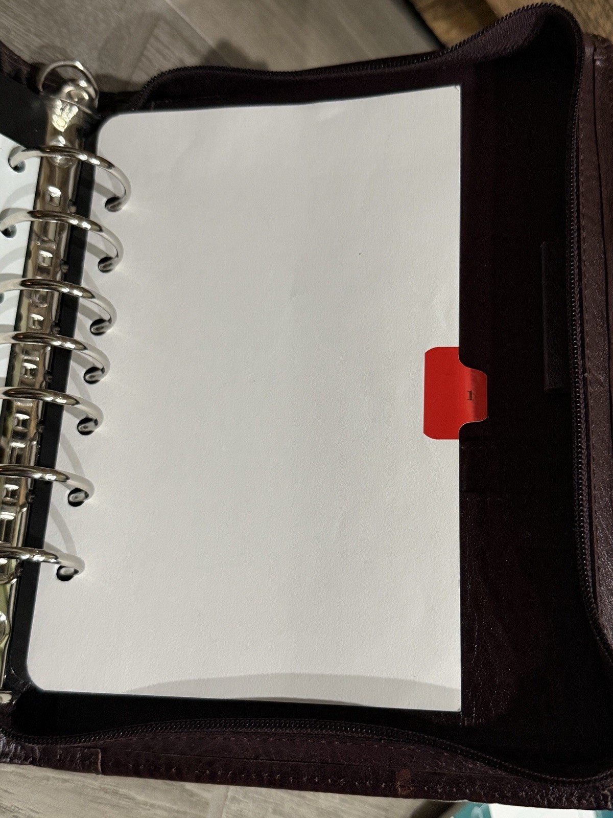 Franklin Covey Burgundy Leather Planner Organizer Binder 7 Ring Zip Around