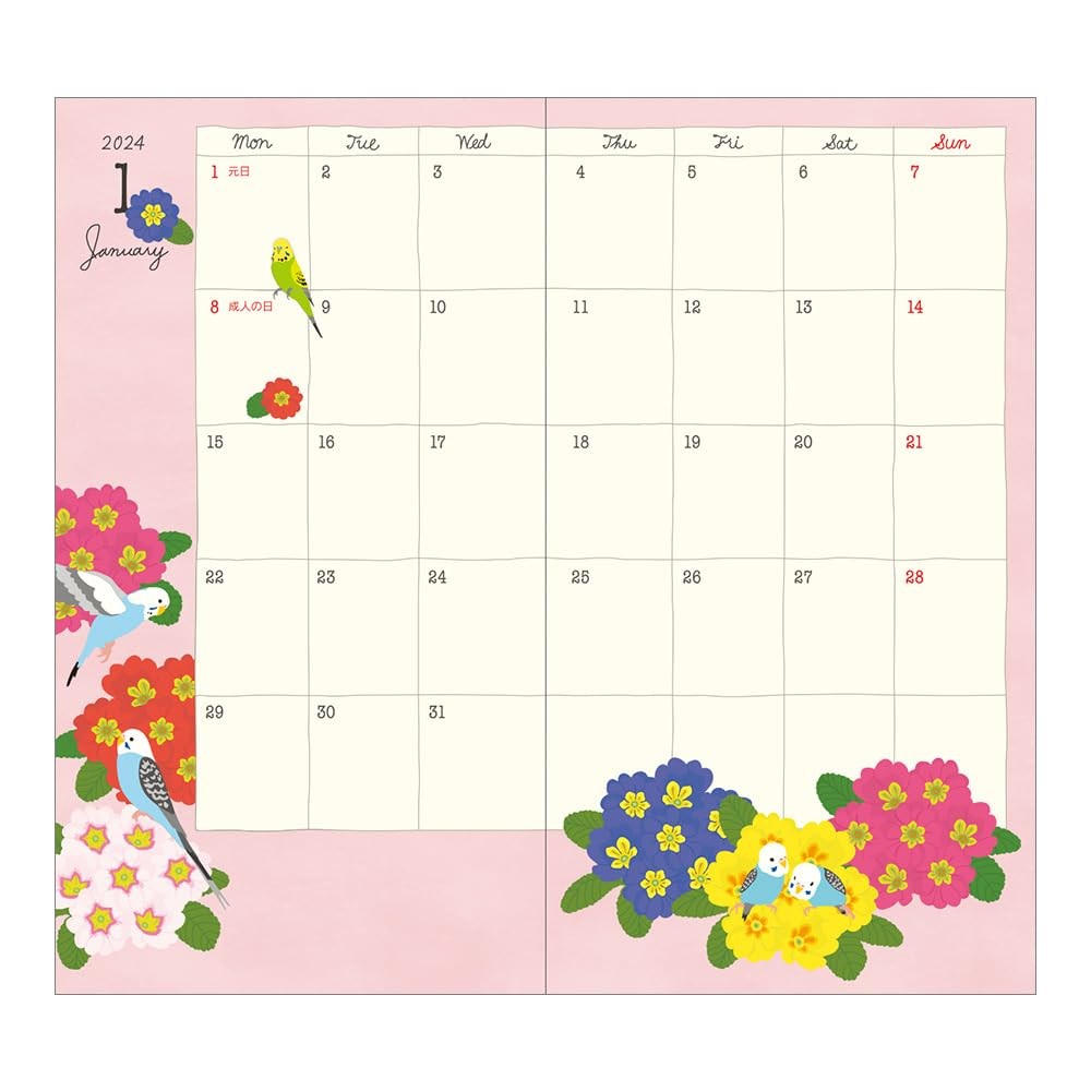 MIDORI Pocket Diary Notebook 2024 Slim Monthly Tri Pattern 22245006 (Starting Oc