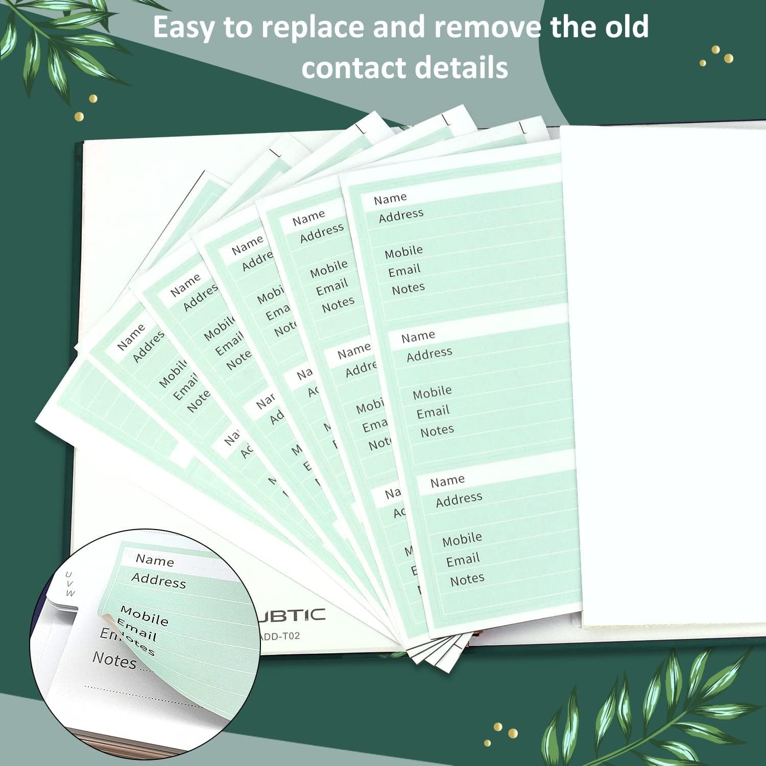 Refillable Address Book with Alphabetical Tabs Print Telephone 144 Pages
